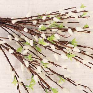 Branches d'Saule Argenté Artificielles en Plastique Blanc Haute Simulation pour Décoration de Mariage, Maison, Fleurs du Nouvel An et Accessoires Photo - Product Image 1