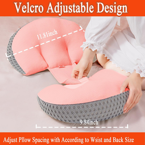 <span class=keywords><strong>Coussin</strong></span> de soutien du corps <span class=keywords><strong>ergonomique</strong></span> doux et respirant réglable pour femmes de maternité Oreiller de <span class=keywords><strong>grossesse</strong></span> rose avec housse en coton - Product Image 2