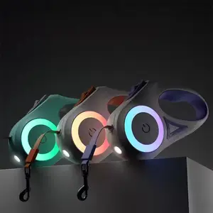 Fast Drop-shipping 9FT 16FT LED Lights Dog Leash Automatic Retractable Pet Leashes With LED Light Multifunctional Pet Lead