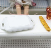 Plateau miniature en résine ovale de 53 mm pour la décoration de la nourriture des maisons de poupées, compatible avec les modèles 1/6 et 1/12