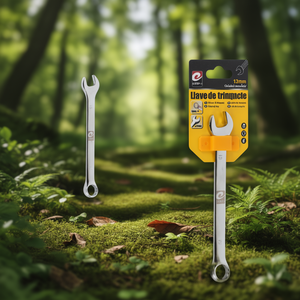 Chiave a doppio uso Erpsl con scanalature piatte 13mm, finitura a specchio cromata - Product Image 2