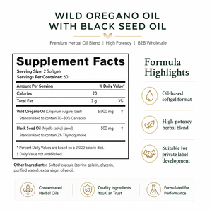 Produzione a Contratto di Capsule di Olio di Origano, OEM ODM, Formula Personalizzata, Olio di Semi Neri, Etichetta Bianca, Vendita all'Ingrosso Professionale - Product Image 2