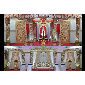 Mandap คริสตัลงานแต่งงานสไตล์บอลลีวูด,ชุดจัดงานแต่งงานทำจากคริสตัลไฟเบอร์สีทองดีไซน์ทันสมัยสไตล์ลอนดอนจากหมู่เกาะฟิจิ - Product Image 1
