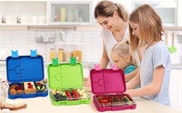 Aohea Boîte à lunch portable personnalisée pour enfants, ensemble de boîtes à lunch en plastique pour l'école, les tout-petits, les enfants, boîtes à lunch bento anti-fuite pour enfants