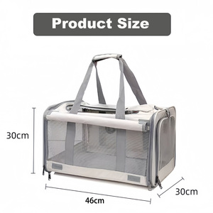 Fashionable Portable <strong>Large</strong>-Capacity Oxford <strong>Pet</strong> Backpack Solid Pattern Breathable <strong>Dog</strong> Cat <strong>Cage</strong> with Zipper Closure for Outings - Product Image 5