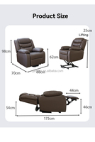 Canapé-lit moderne en cuir, inclinable et relevable, pour salon, chambre, bureau à domicile, hôtel - Canapé multifonctionnel et relaxant