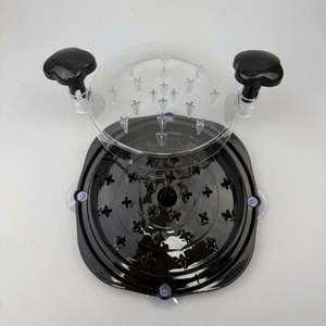 Round Chicken Bowl Twist Tool <b>Grinder</b> with Durable <b>Plastic</b> Non-Skid Base Mat and Transparent Lid Easily Cleaned - Product Image 2