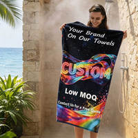 Luxury 100% Cotton Beach Towels Velour Custom Design Digital Printed Large Travel Custom Logo Print Cotton Beach Towel