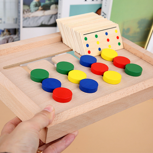 Wooden Educational Toy With Color Card Geometric Stacker Toddler Toy Wooden Shape Color Sorting Preschool <strong>Stacking</strong> <strong>Blocks</strong> Puzzle - Product Image 5