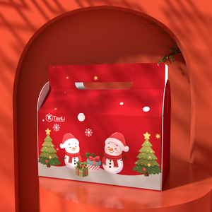 Diseño personalizado para llevar Cupcake caja de papel <span class=keywords><strong>Happy</strong></span> <span class=keywords><strong>Meal</strong></span> caja de embalaje de alimentos caja de <span class=keywords><strong>regalo</strong></span> de Navidad con asa - Product Image 3