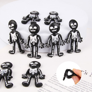 High Quality Novelty TPR Halloween Skeleton Black Doll Soft Slow Rebound Stretch <b>Squeeze</b> Stress Relief Squishy Toys for Kids - Product Image 5