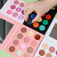 Palette de fard à paupières pigmenté, pour maquillage, privée, emballage personnalisé, vente en gros, 9 couleurs
