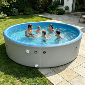<span class=keywords><strong>Piscina</strong></span> Inflable InflaToGo de PVC de 15 cm de Grosor <span class=keywords><strong>con</strong></span> Fácil Instalación y Filtro de Arena para Uso en Jardín - Product Image 4