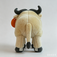 Vente en gros usine Peluche buffle réaliste sur pied, super douce, en polaire PV de qualité supérieure, broderie informatique, rembourrage en coton PP
