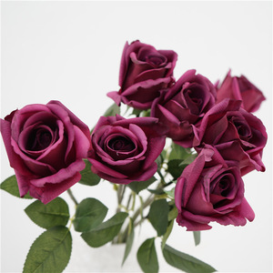 Bouquets de roses artificielles en soie en stock, style européen vintage, fleurs décoratives pour salon, meubles TV, mariage - Product Image 3
