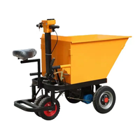 Mini-dumper électrique à batterie, chariot de transport manuel pour chantier, chariot à plateforme électrique à 3 roues