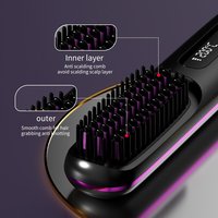 Lisseur sans fil USB à ions négatifs sans fil Mini brosse à cheveux électrique Lisseur à cheveux Brosse peigne