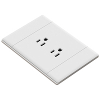 KSQ Nouveau Style 118 Prise Murale Standard Américaine Slim avec Interrupteur, Panneau PC, Accessoires Électriques Domestiques