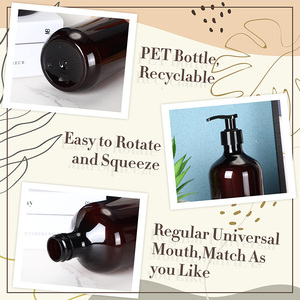 200Ml <span class=keywords><strong>250Ml</strong></span> 300Ml 500 Ml Nhựa Hổ Phách Boston Tóc Dầu Gội Dầu Lotion Chai Với Bơm Cho Mỹ Phẩm Rửa Tay Bao Bì 500 Ml - Product Image 4