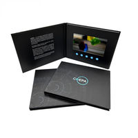 Brochure vidéo de haute qualité de 7 pouces avec écran LCD, carte de vœux vidéo personnalisée noire pour la publicité et le marketing