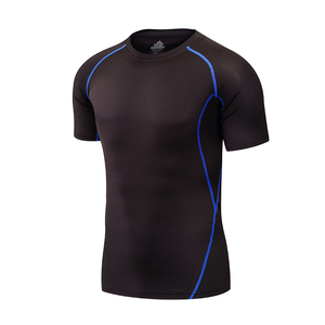 100% Polyester Color Blocking Shirts <b>Men</b> Training Tee Quick Drying <b>Stretch</b> Fabric Gym Athletic Casual Shirts with Round Neck - Product Image 6
