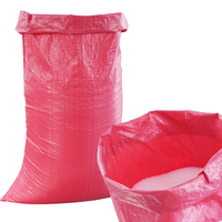 Sacs en polypropylène tissé PP rouges 50 kg 100 kg, sacs vides en plastique pour l'emballage du riz, des grains, des grains de café et des pommes de terre