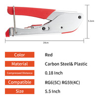 Extrusionszange für Koaxialkabel F-Stecker Kaltpressung RG59/RG6 TV-Kabel Crimpzange Metrisch Stahl Kupfer Nylon