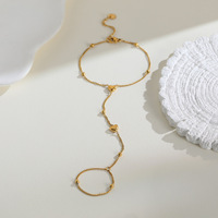Bijoux de mode, bracelet chaîne pour femme en acier inoxydable plaqué or 18 carats, bague, bijoux imperméables pour mariage