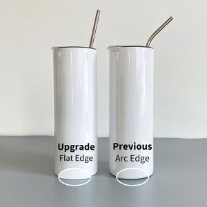 Vaso Delgado Recto Blanco Brillante de 20 oz con Borde en Ángulo de 90 Grados, Vasos para Sublimación de Cobertura Total - Product Image 3