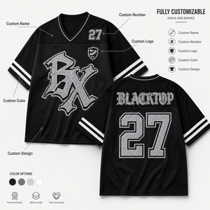 เสื้อฟุตบอลพิมพ์ลายสไตล์โกธิควินเทจ ทรงโอเวอร์ไซส์ ผ้าตาข่าย ระบายอากาศได้ดี เสื้อสตรีทแวร์สำหรับแฟนกีฬา เสื้อยืดลำลอง - Product Image 6