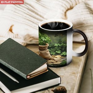 Home Evening Relaxation Hot Beverage Mug Frosted Black 11oz Ceramic Heat Color Changing <b>Magic</b> Cup - Product Image 3