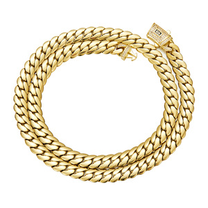 OEM ODM LEPAI Venta al por mayor de collares de cadena cubana de acero inoxidable chapado al vacío de 8 mm con hebilla de diamante cripto - Product Image 4