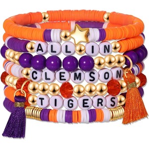 Ensemble de 7 pièces de bijoux Bracelet en céramique douce <span class=keywords><strong>lettre</strong></span> perlée femmes à la main empilable <span class=keywords><strong>perle</strong></span> ensemble d'accessoires de mode pour les femmes - Product Image 2