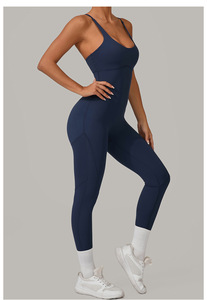 Vendita calda di nuovo stile da donna <span class=keywords><strong>Sexy</strong></span> Cross-Back scollo a V tuta sportiva <span class=keywords><strong>Fitness</strong></span> palestra <span class=keywords><strong>Fitness</strong></span> allenamento attillato attillato Yoga body - Product Image 5