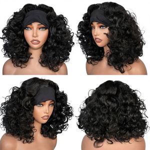 Peluca de Cabello Sintético con Diadema Ondulada y Rizada de 14 Pulgadas Amygirl, Rizada Promedio, Resistente al Calor, 180% de Densidad, Hecha a Máquina - Product Image 1