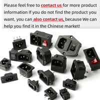 Conector IEC AC-0.1-1.5 Rojo, Carcasa de Latón Negra, Interruptor Basculante Plano, Contactos de Cobre, Corriente Nominal 6A