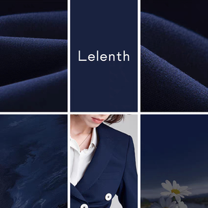 Conjunto de Blazer Cruzado <span class=keywords><strong>Azul</strong></span> <span class=keywords><strong>Marino</strong></span> Sofisticado <span class=keywords><strong>para</strong></span> <span class=keywords><strong>Mujer</strong></span>, <span class=keywords><strong>Traje</strong></span> de Tela Premium Resistente a las Arrugas <span class=keywords><strong>para</strong></span> Oficina y Eventos Formales - Product Image 3