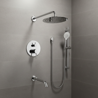 Système de mitigeur de douche à effet pluie en laiton à montage mural moderne cUPC