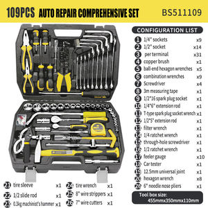 Juego <span class=keywords><strong>de</strong></span> Herramientas <span class=keywords><strong>de</strong></span> Reparación Automotriz Profesional <span class=keywords><strong>de</strong></span> 109 Piezas <span class=keywords><strong>de</strong></span> Acero al Cromo-Vanadio, con Llaves, Alicates y Martillo - Product Image 4