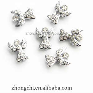 High Quality DIY Crystal Pave <strong>Charm</strong> Jewelry 8mm Slider <strong>Charms</strong> <strong>Angel</strong> Clean Rhinestone Slider <strong>Charms</strong> for Clothing Bracelets - Product Image 2