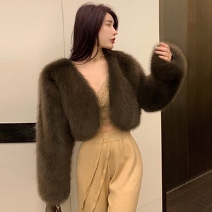 <span class=keywords><strong>Cappotto</strong></span> Elegante in Ecopelliccia da Donna, Stile Tweed Bouclé Corto, Giacca Casual di Lusso per Autunno e Inverno, Abbigliamento Quotidiano - Product Image 3