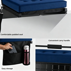 Sedia da Stadio Pieghevole Personalizzabile ODM OEM con Schienale Regolabile, Seduta Imbottita Morbida con Vano Laterale per Stadio, Parco, Picnic - Product Image 3