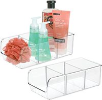 Boîte à thé divisée en plexiglas boîte de rangement des aliments conteneurs transparent acrylique organisateur de collations avec séparateurs amovibles