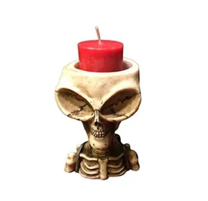 Resin Halloween Gothic alien candle holder sculpture tabletop decoration