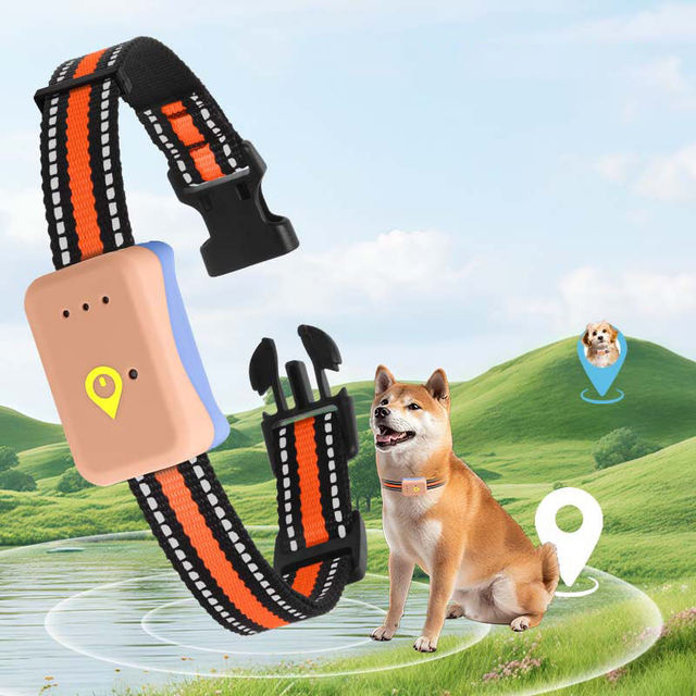 GPS Tracker Dog Collar with Real-Time Tracking Bluetooth Waterproof IP67 Nylon & Plastic Material
