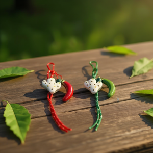 Llavero de Pimiento Picante Angelina, Mosquetón de Plástico Rojo y Verde, 300 Unidades en Caja, Accesorio Decorativo - Product Image 5