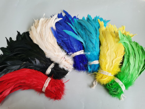 Plumas de Cola de Gallo Teñidas de Rojo para <span class=keywords><strong>Disfraz</strong></span> de Carnaval y Accesorios de Tocados de Plumas para <span class=keywords><strong>Mujer</strong></span> DIY - Product Image 6