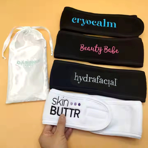 Custom Logo Spa Gezicht Hoofdband Badstof Spa Hoofdband Stretch Handdoek Wasbaar Gezicht Haarband Make-Up Wrap Katoenen Hoofdbanden - Product Image 1