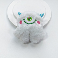Llavero de peluche Kawaii Monstruo de un ojo, Colgante de alienígena de piel sintética peluda y adorable, Adorno de peluche suave para bolso, 6 colores, Venta al por mayor