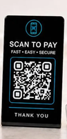 Support de paiement sans contact en acrylique personnalisé avec code QR à scanner, en forme de L, pour café